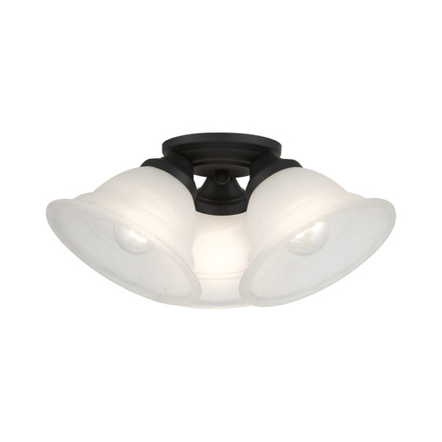 Wynnewood 3 Light Flush Mount In Black (40727-04)