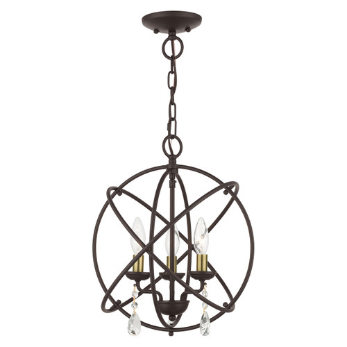 Aria 3 Light Bronze Convertible Chandelier / Semi Flush (40904-07)