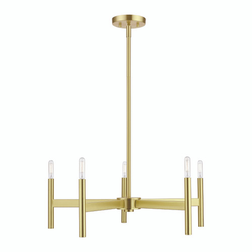 Copenhagen 5 Light Chandelier In Satin Brass (51175-12)