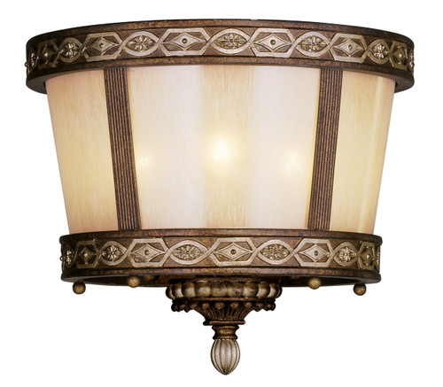 Seville Collection 3 Light Palacial Bronze With Gilded Accents Ceiling Mount (8860-64)