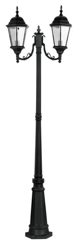 Hamilton 2 Light Outdoor 2 Head Post in Black (7554-04)