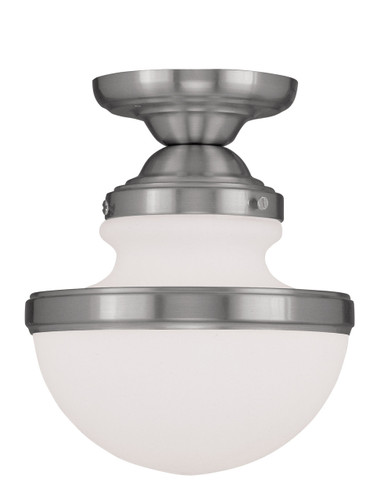 Oldwick Collection 1 Light Brushed Nickel Ceiling Mount (5721-91)