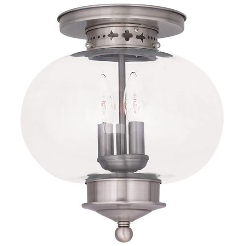 Harbor Collection 3 Light Brushed Nickel Ceiling Mount (5033-91)