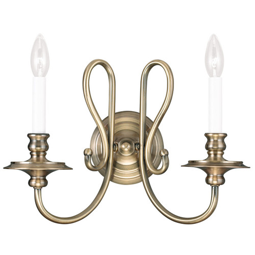 Caldwell Collection 2 Light Antique Brass Wall Sconce (5162-01)