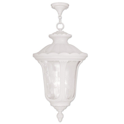 Oxford Collection 3 Light White Outdoor Pendant Lantern (7865-03)