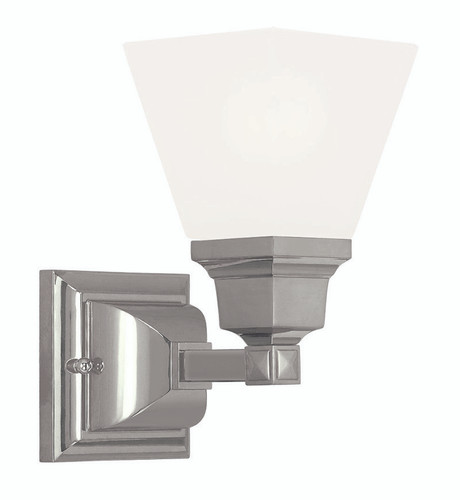 Mission Collection 1 Light Polished Nickel Wall Sconce (1031-35)