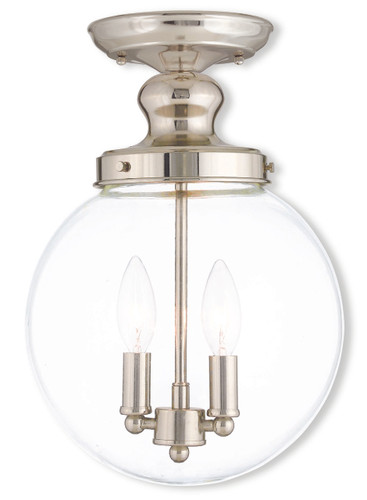 Sheffield Collection 2 Light Polished Nickel Ceiling Mount (50903-35)