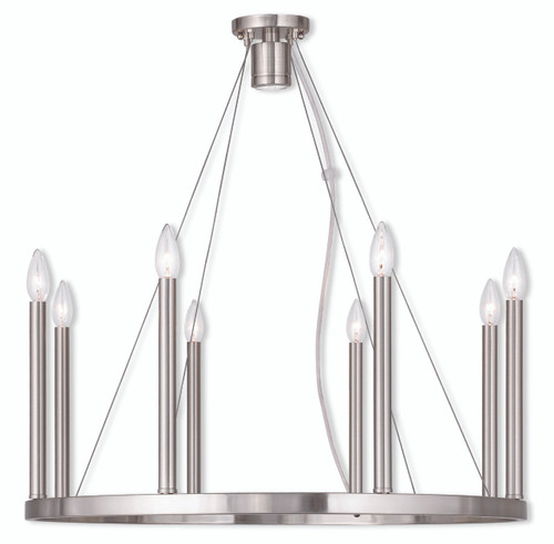 Alpine Collection 9 Light Brushed Nickel Chandelier (40247-91)