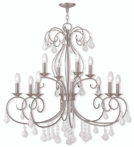 Donatella Collection 12 Light Brushed Nickel Chandelier (50770-91)