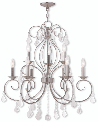 Donatella Collection 9 Light Brushed Nickel Chandelier (50769-91)