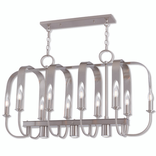 Addison Collection 13 Light Brushed Nickel Linear Chandelier (51940-91)