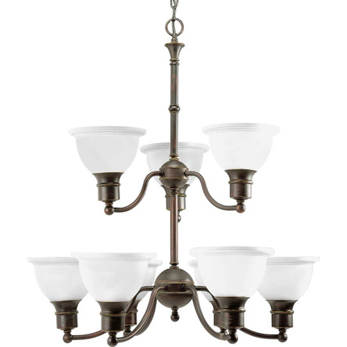 Madison 9 Light, 2-Tier Chandelier in Antique Bronze (P4283-20)