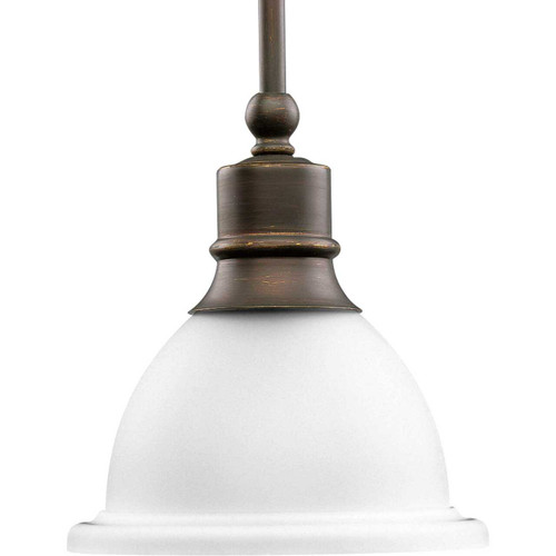 Madison Collection One-Light Antique Bronze Etched Glass Traditional Mini-Pendant Light (P5078-20)
