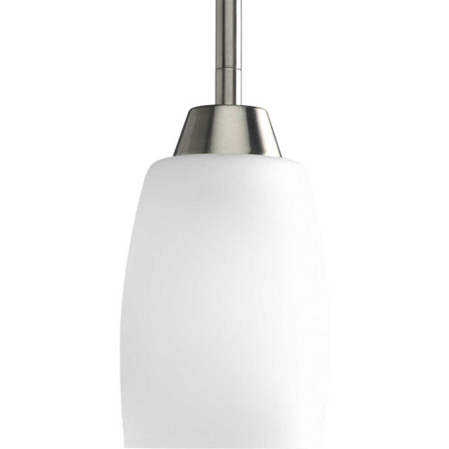 Wisten Collection One-Light Brushed Nickel Etched Glass Modern Mini-Pendant Light (P5108-09)
