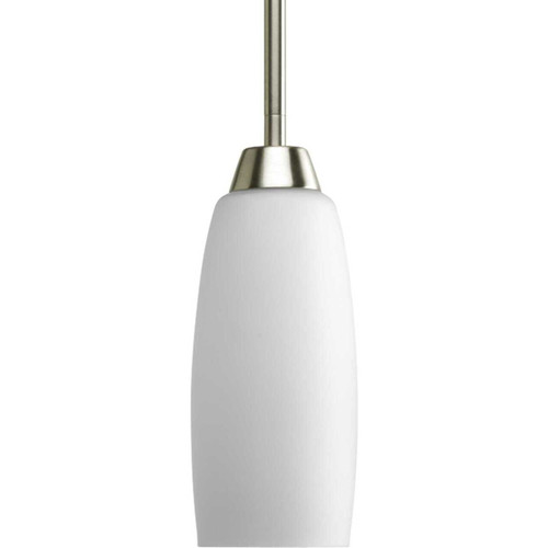 Wisten Collection One-Light Brushed Nickel Etched Glass Modern Mini-Pendant Light (P5167-09)