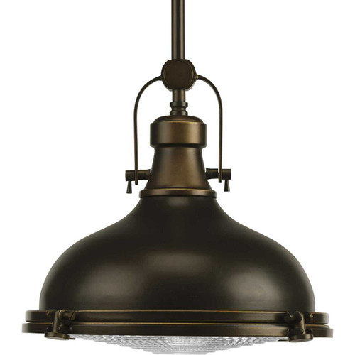 Fresnel Lens Collection One-Light Oil Rubbed Bronze Fresnel Glass Coastal Pendant Light (P5188-108)