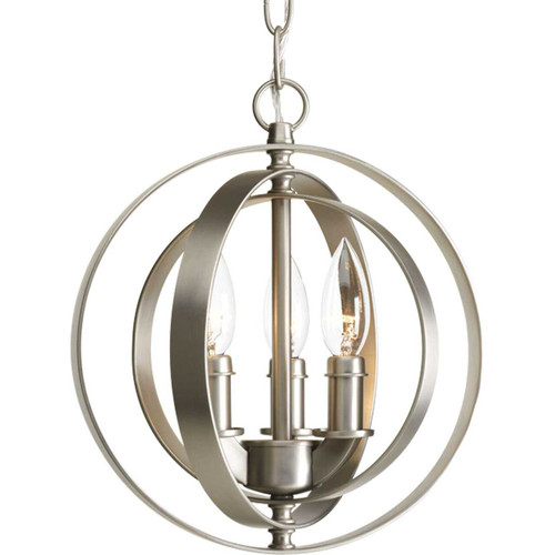 Equinox Collection Three-Light Burnished Silver New Traditional Sphere Pendant Light (P5142-126)