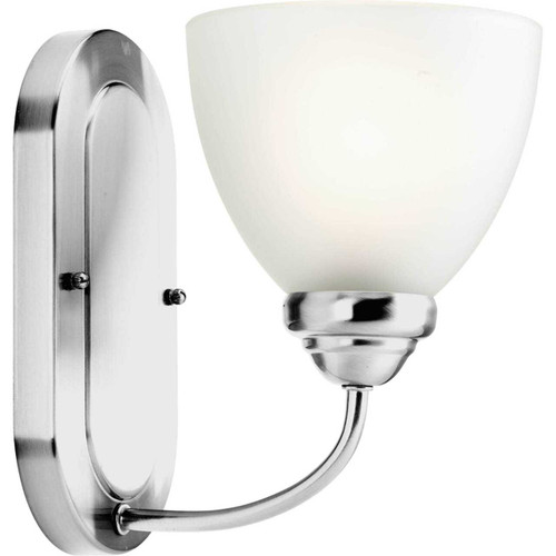 Heart Collection One-Light Polished Chrome Etched Glass Farmhouse Bath Vanity Light (P2913-15)