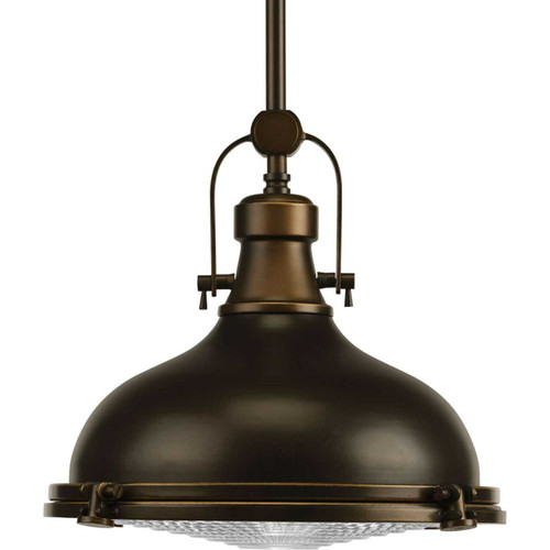 Fresnel Lens LED Collection Oil Rubbed Bronze Clear Fresnel Glass Coastal Pendant Light (P5188-10830K9)