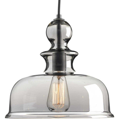 Staunton Collection One-Light Graphite Smoke Glass Global Pendant Light (P5332-143)