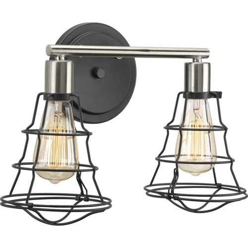 Gauge Collection Two-Light Graphite Farmhouse Bath Vanity Light (P300029-143)