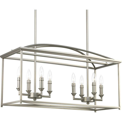 Piedmont Collection Eight-Light Burnished Silver Farmhouse Chandelier Light (P400033-126)