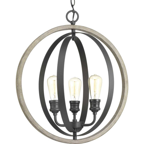 Conestee Collection Three-Light Graphite Farmhouse Pendant Light (P500093-143)