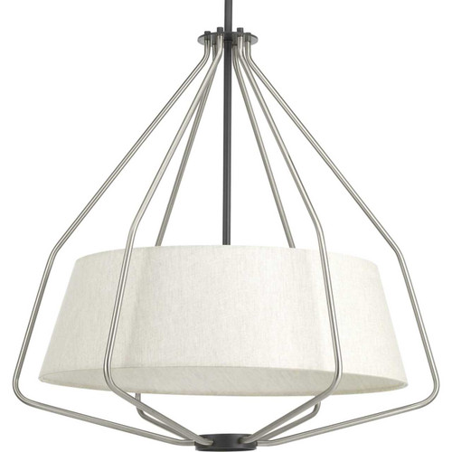 Hangar Collection Three-Light Brushed Nickel Mid-Century Pendant Light (P500117-009)