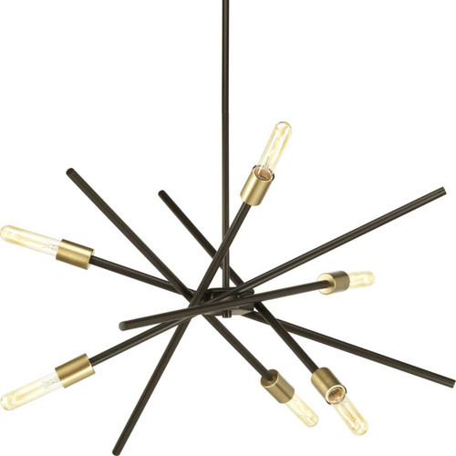 Astra Collection Six-Light Antique Bronze Mid-Century Modern Chandelier Light (P400108-020)