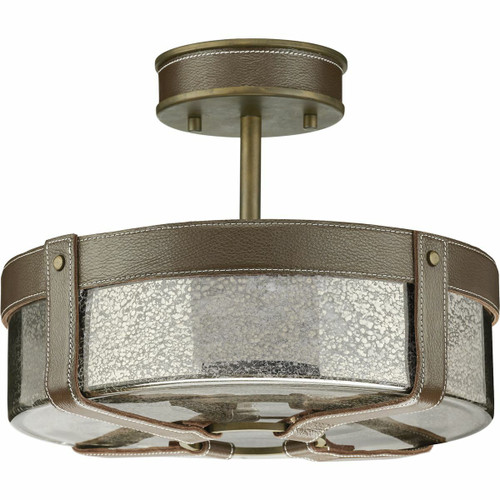 POINT DUME® byJeffrey Alan Marks for Progress Lighting Rockdance Collection Aged Brass  Semi-Flush (P350143-161)