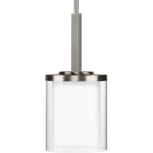 Mast Collection One-Light Brushed Nickel Clear Glass Coastal Mini-Pendant Light (P500192-009)