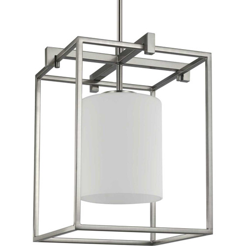 Chadwick Collection One-Light Brushed Nickel Etched Opal Glass Modern Pendant Light (P500274-009)