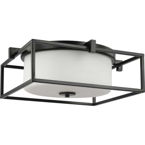 Chadwick Collection Two-Light Black 15-3/8" Flush Mount (P350171-031)