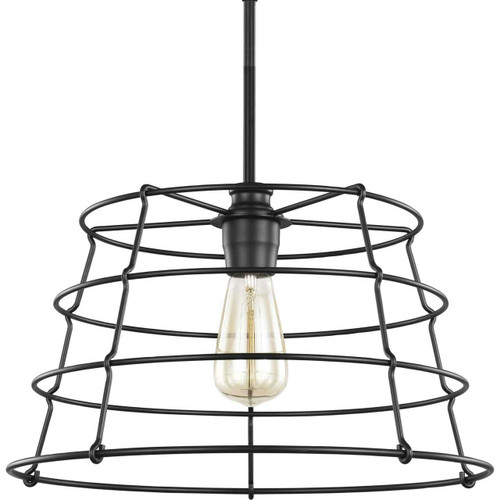 Chambers Collection One-Light Matte Black Farmhouse Pendant Light (P500282-031)