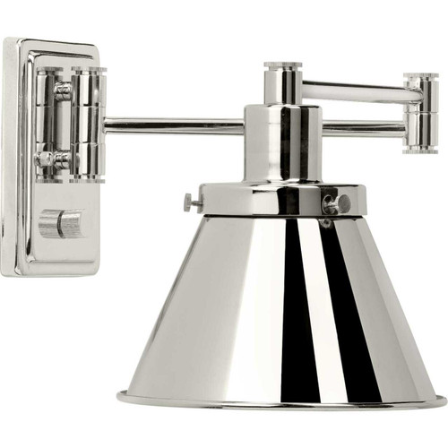 Hinton Collection Polished Nickel Swing Arm Wall Light (P710085-104)