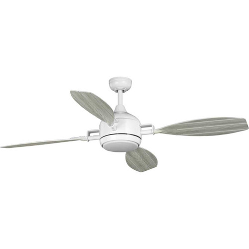 Rudder Collection Indoor/Outdoor 56" Four-Blade Satin White Ceiling Fan (P250040-028-30)