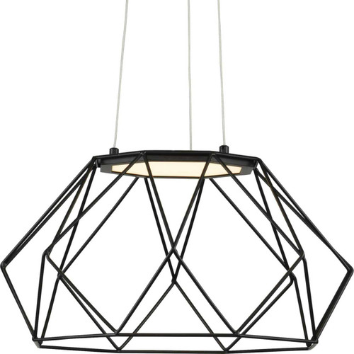 Geodesic LED Collection Matte Black Modern Style Medium Hanging Pendant Light (P500319-031-30)