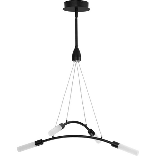 Kylo LED Collection Four-Light Matte Black and Frosted Acrylic Modern Style Chandelier Light (P400262-031-30)