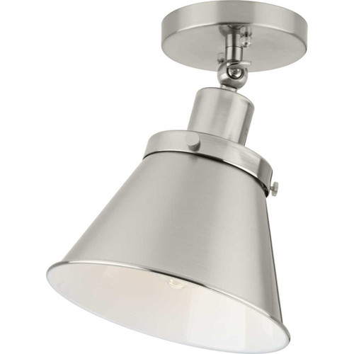 Hinton Collection One-Light Brushed Nickel Vintage Style Ceiling Light (P350199-009)