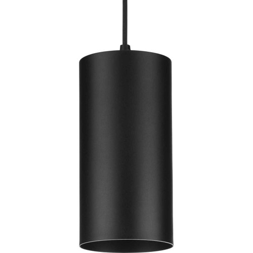 6" Black Outdoor Aluminum Cylinder Cord-Mount Hanging Light (P500356-031)