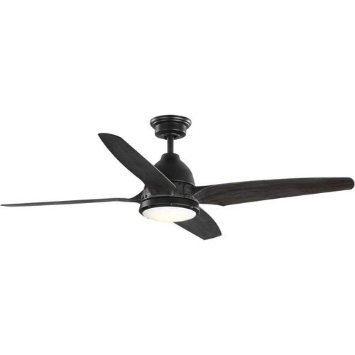 Alleron Collection 4-Blade Antique Black 56-Inch DC Motor LED Urban Industrial Ceiling Fan (P250009-182-30)