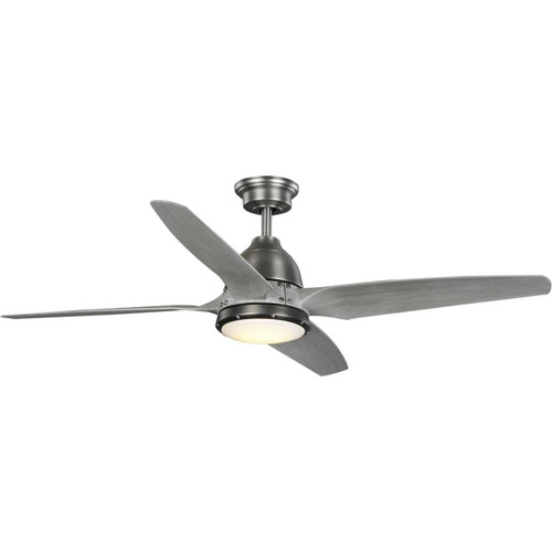 Alleron Collection 4-Blade Grey Weathered Wood 56-Inch DC Motor LED Urban Industrial Ceiling Fan (P250009-081-30)