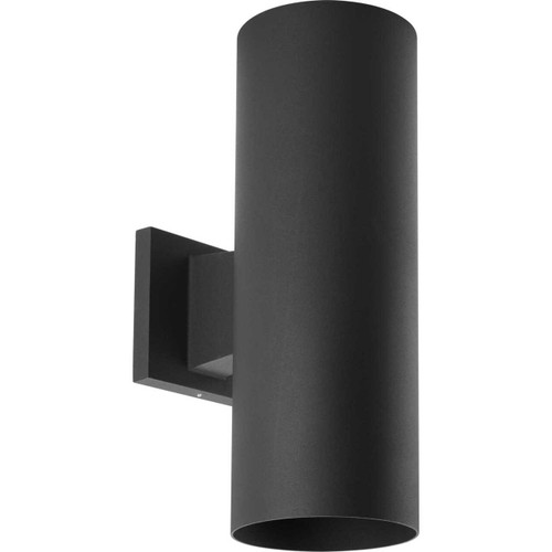 5" Cylinder Two-Light Black Up/Down Modern Outdoor Wall Light (P5675-31)