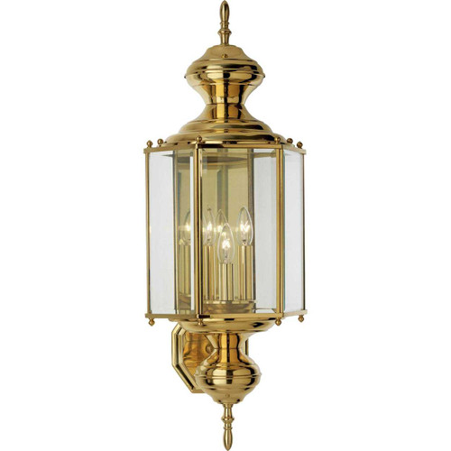 BrassGUARD Collection Three-Light Wall Lantern (P5730-10)