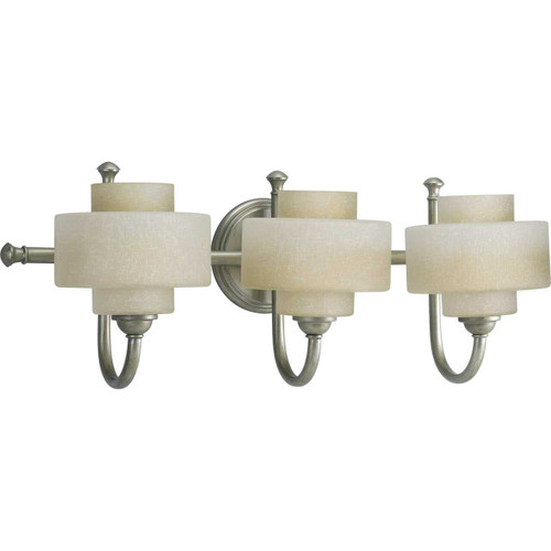 3-Lt. Silver Ridge Bath Light With Bulb (P2887-134WB)