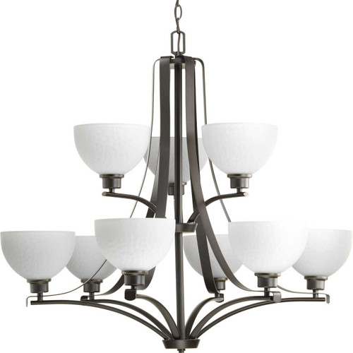 Legend 9 Light, 2-Tier Chandelier in Antique Bronze (P4272-20)