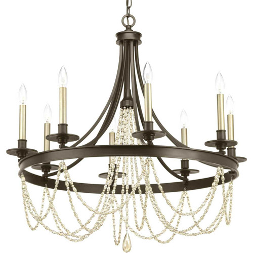 8-Lt. Antique Bronze Chandelier (P400005-020)