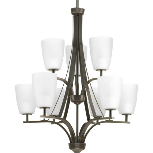 Leap 9 Light Chandelier in Antique Bronze (P400044-020)