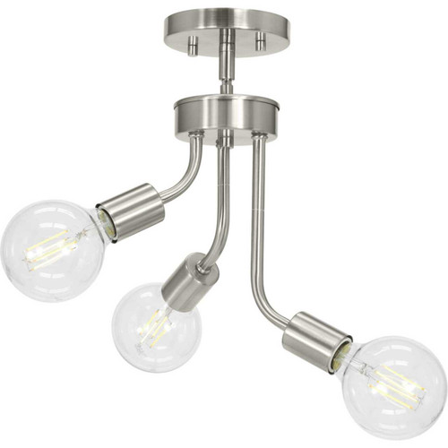 Zag 3 Light Chandelier in Brushed Nickel (P400148-009)