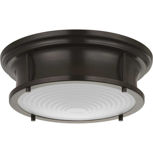 Fresnel Lens 12-3/4" 1 Light LED Flush Mount in Oil Rubbed Bronze (P350113-108-30)